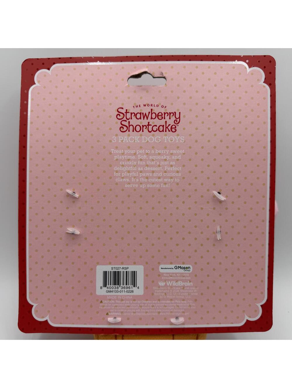 Strawberry Shortcake 3 Pack Dog Toys Stuffed With Squeaker New With Tags - Picture 6 of 9